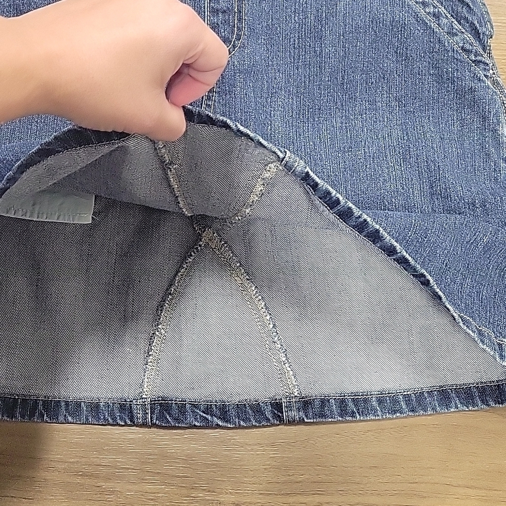 Tommy Hilfiger-Vintage 90s Denim Jean Skirt overalls-Size 8 - Picture 17 of 17